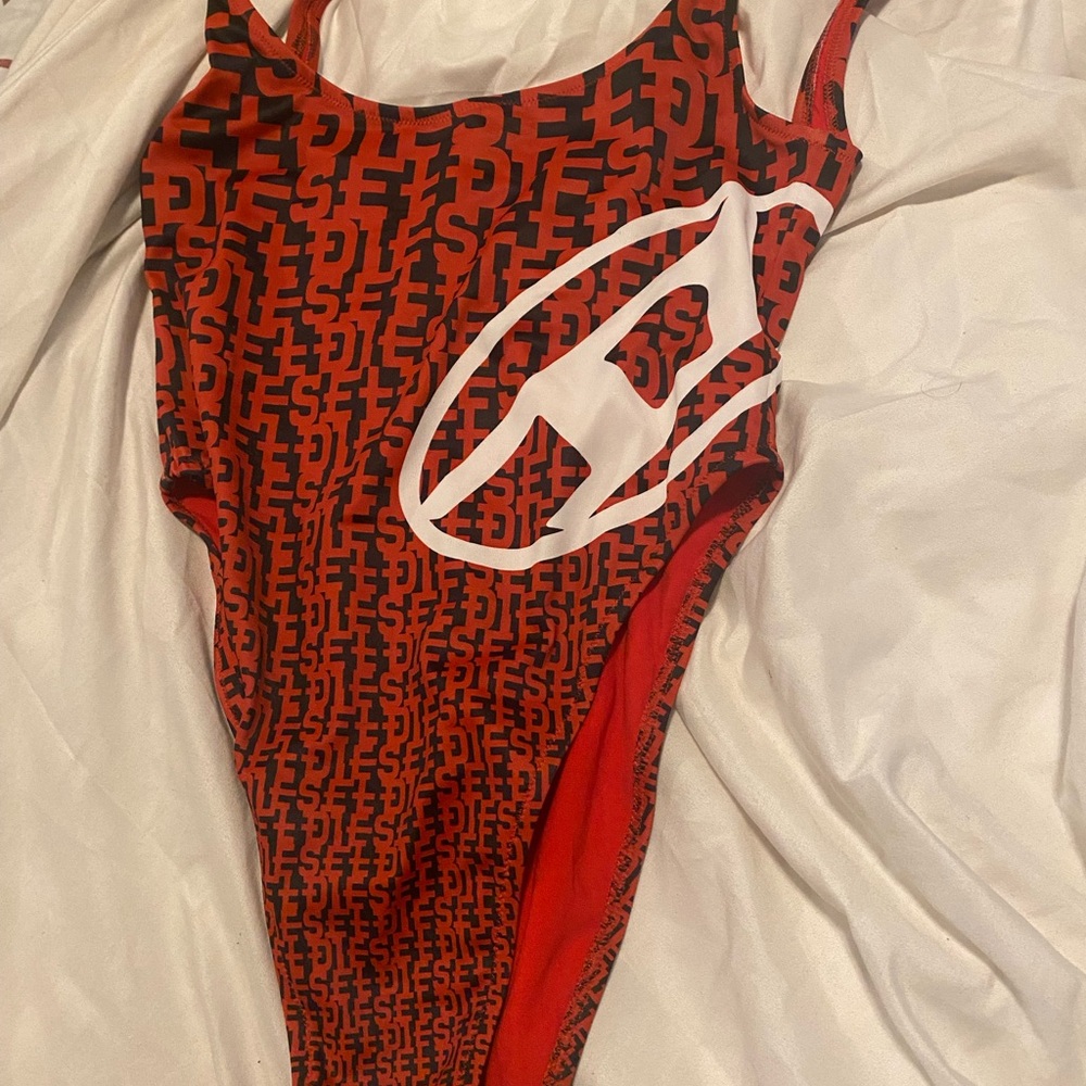 Stylish Red and Black Swimsuit